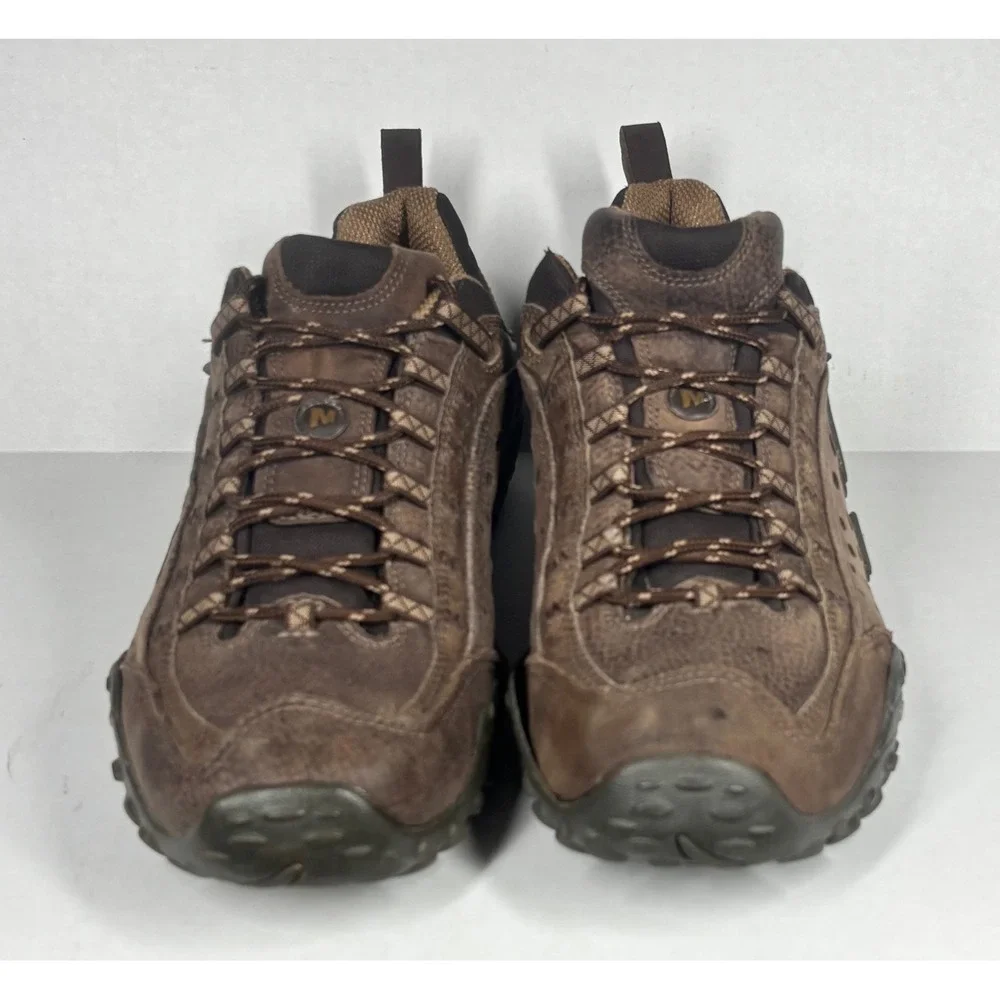 Merrell Intercept Urban Dark Brown Leather Hiking Shoes Mens 10.5 Vibram J75117